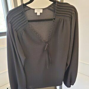 Long sleeve black blouse